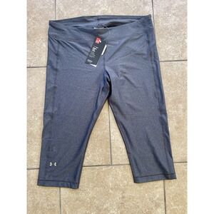 Under Armour HeatGear Capri Leggings Women's XL Gray Compression Athletic NWT